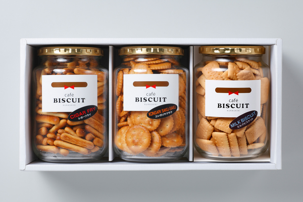 梶谷のビスケット瓶入３種（シガーフライ・コンガリサクサク・ミルクビスケット）詰合せ